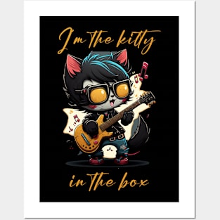 Rock and roll Kitty in the box Posters and Art